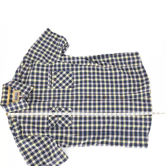 No Retreat Mens Multicolor Checkered Button Down Short Sleeve Shirt GUC- Size XL - Picture 10 of 12